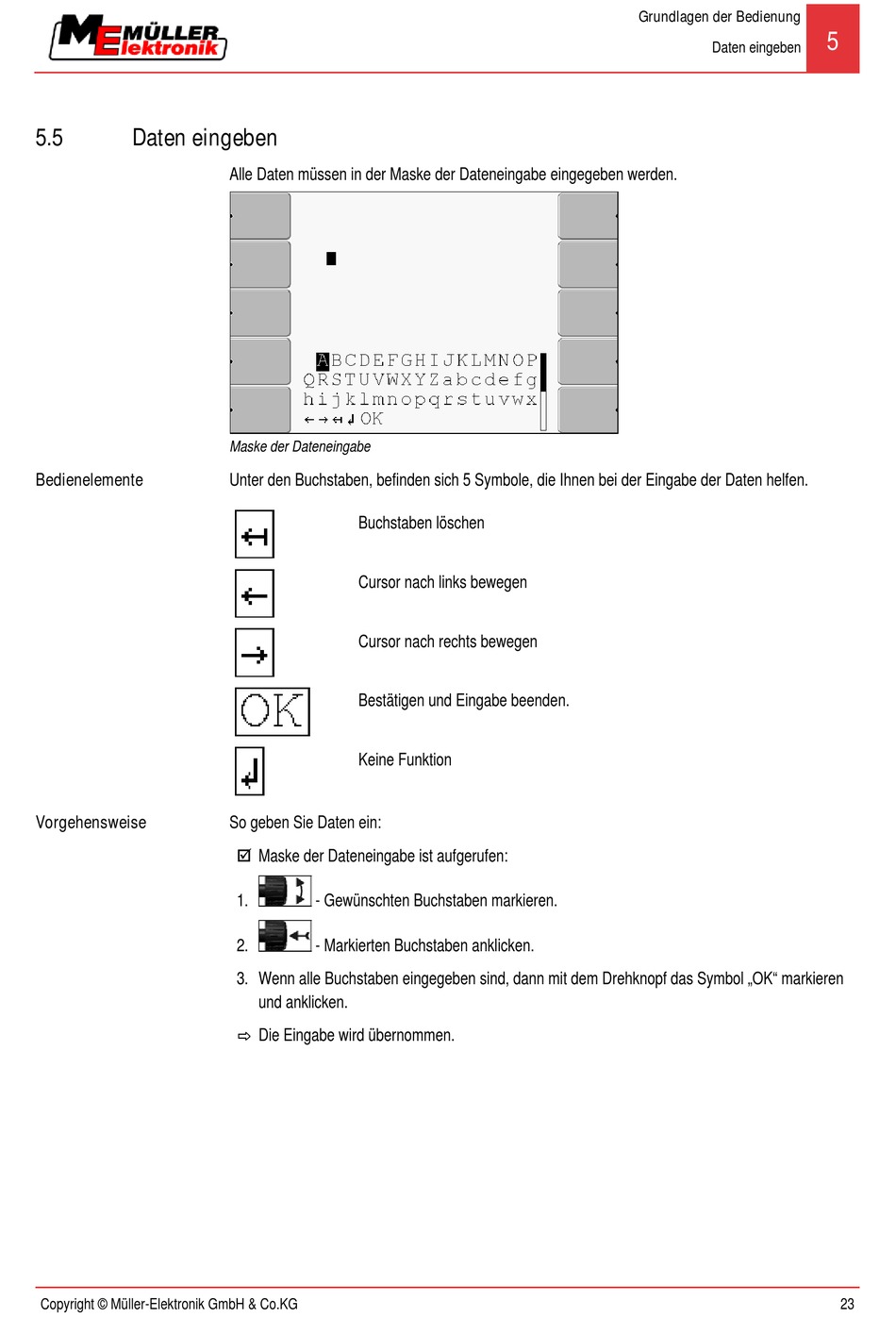 Daten Eingeben M Ller Elektronik Basic Terminal Anbau Und