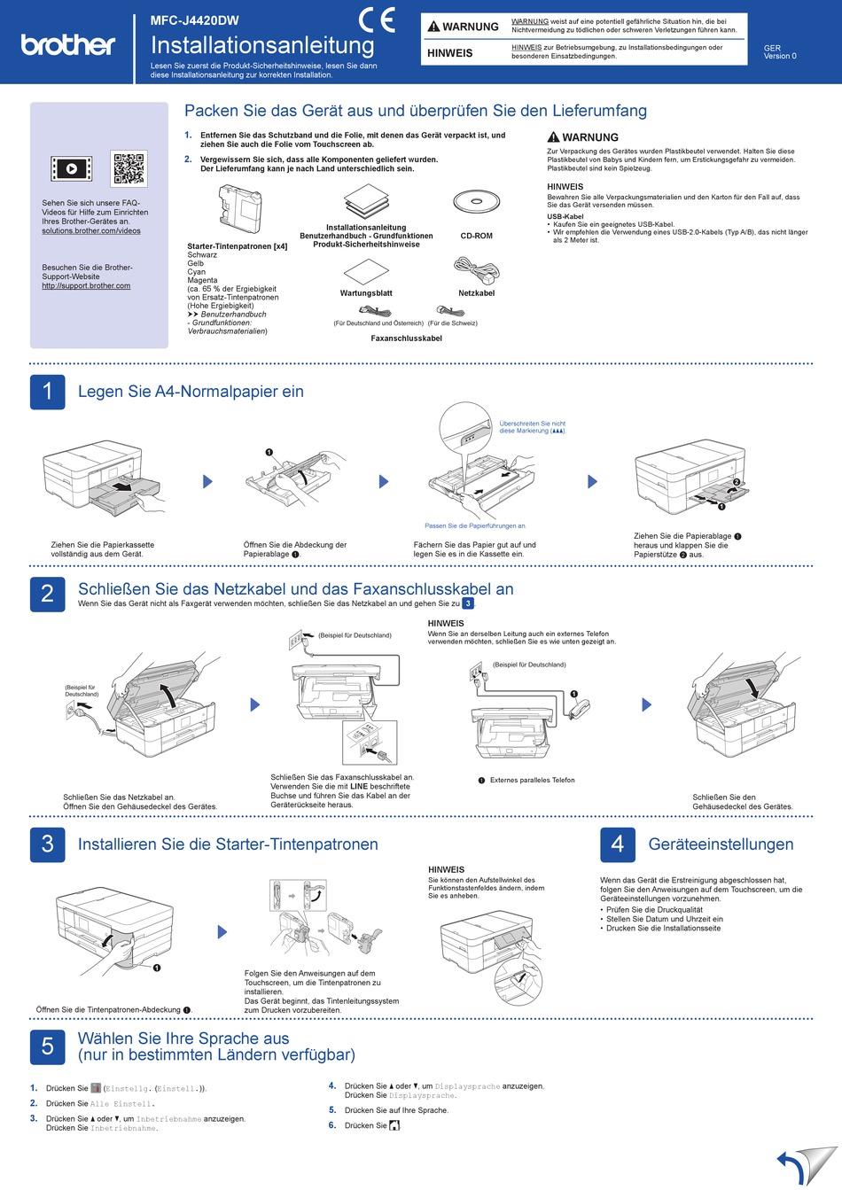 BROTHER MFC J4420DW INSTALLATIONSANLEITUNG Pdf Herunterladen ManualsLib