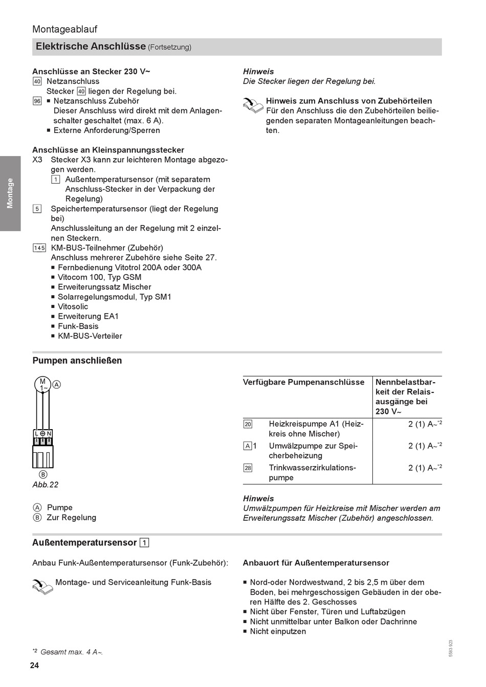 Pumpen Anschlie En Au Entemperatursensor Viessmann Vitoladens C