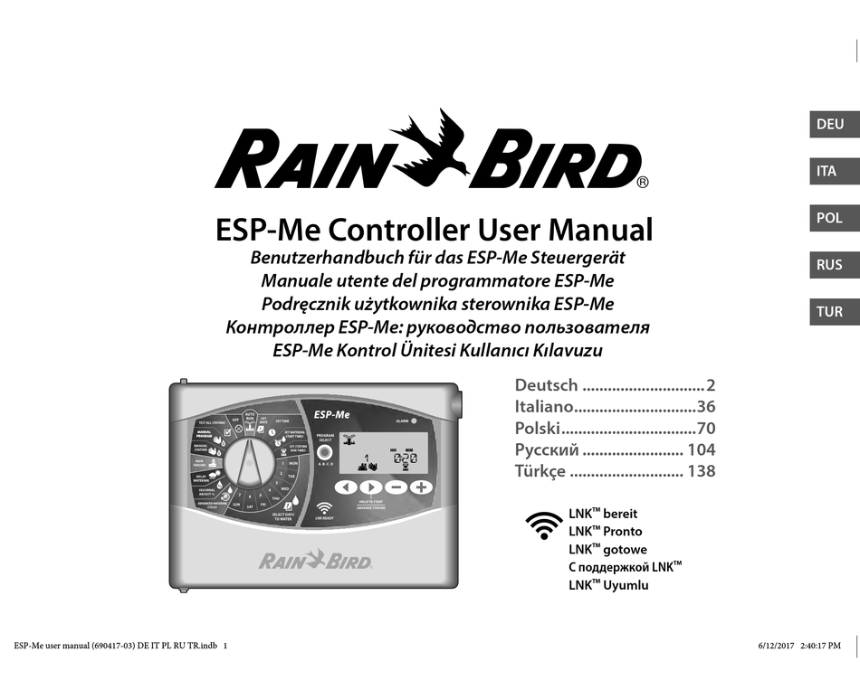 Rain Bird Esp Me3 User Manual