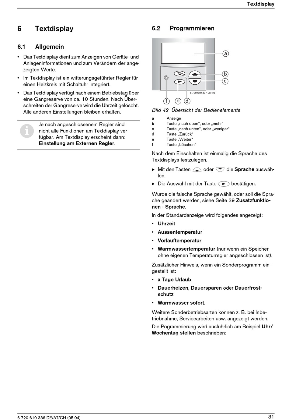 Textdisplay Allgemein Programmieren Bei Zbr 14 42 A Junkers