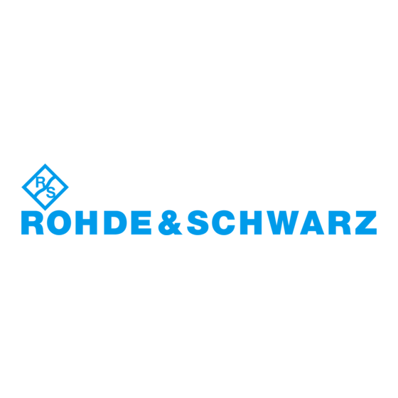 Rohde & Schwarz RTA4000 Erste Schritte