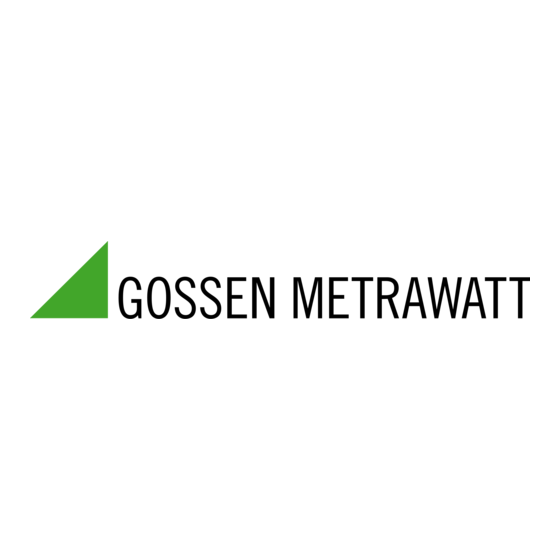 Gossen MetraWatt PROFiTEST C DIN VDE 0100 Bedienungsanleitung