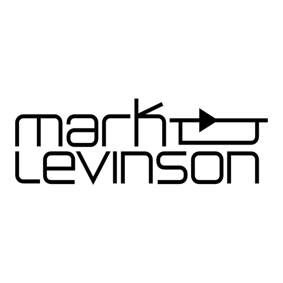Mark Levinson 5909 Kurzanleitung
