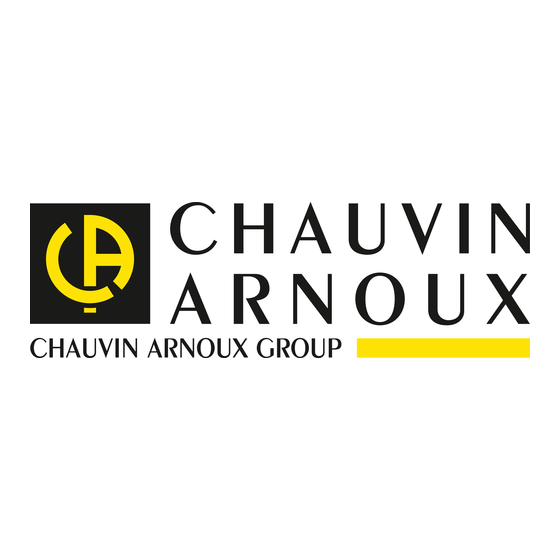 Chauvin Arnoux P01141626 Bedienungsanleitung