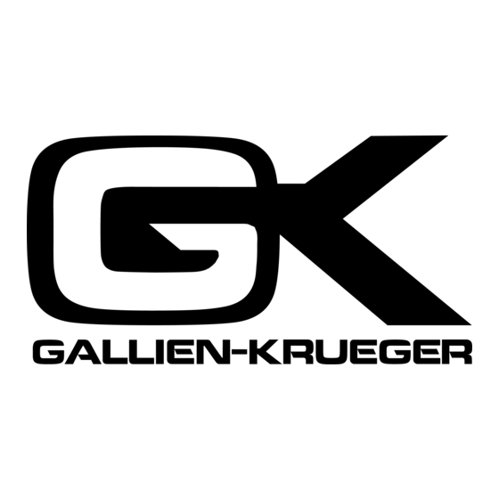 Gallien-Krueger 400RB-IV Serie Bedienungsanleitung