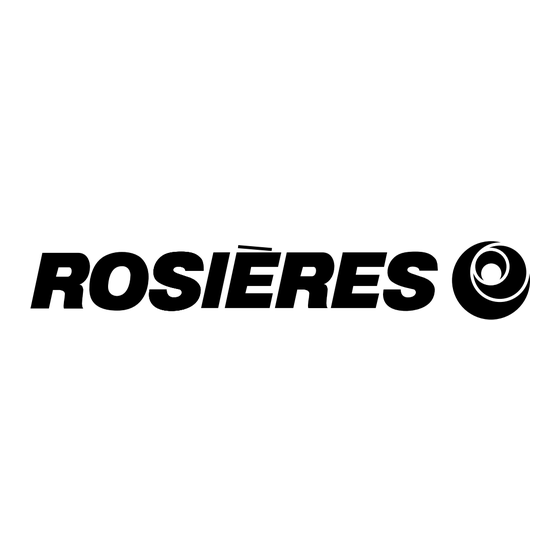ROSIERES RDR91/2AV Montage- Und Gebrauchsanweisungen