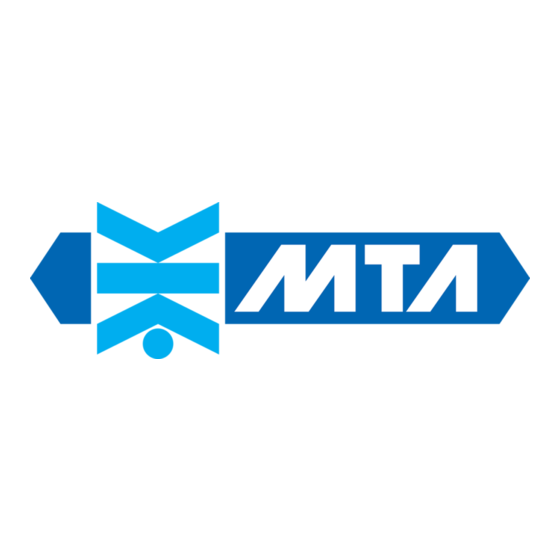 MTA TAEevo serie Bedienungs- Und Wartungsanleitung