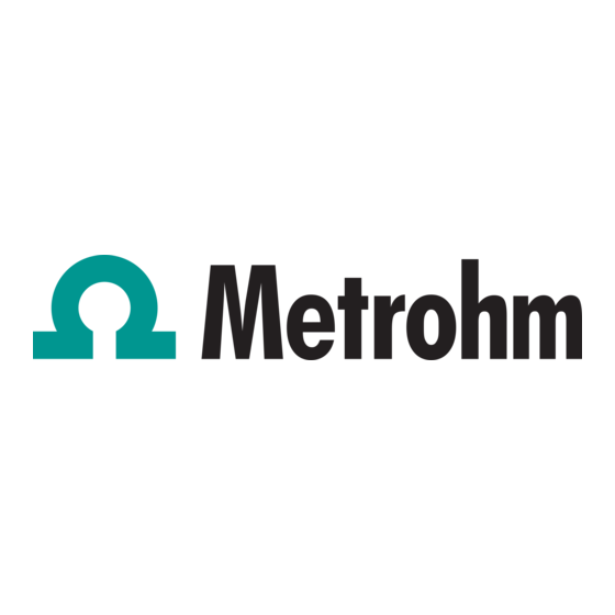 Metrohm 850 Professional IC Bedienungsanleitung