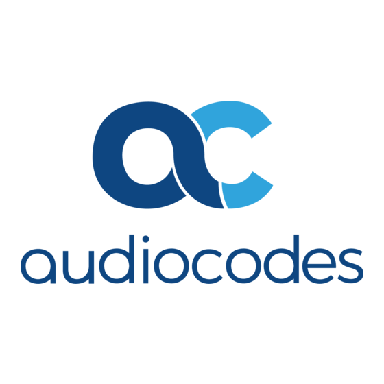 AudioCodes Mediant 800C MSBR Kurzanleitung Zur Konfiguration