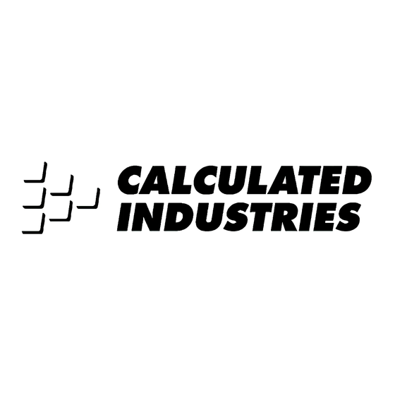 Calculated Industries MACHINIST CALC PRO 4089 Handbuch