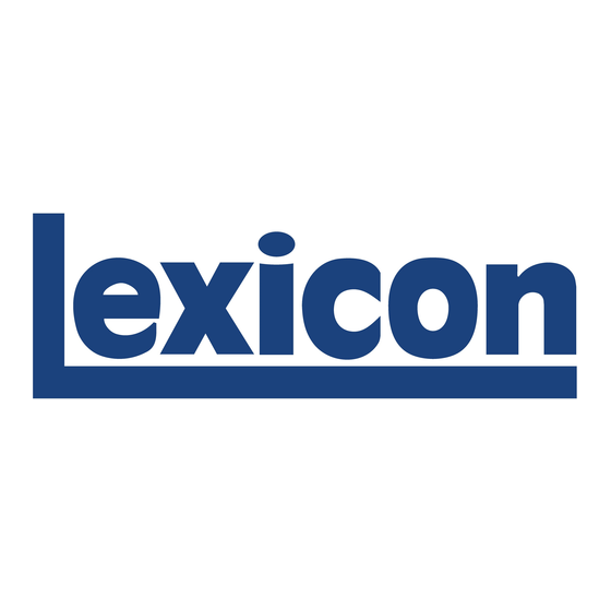 Lexicon NT Serie Bedienungsanleitung