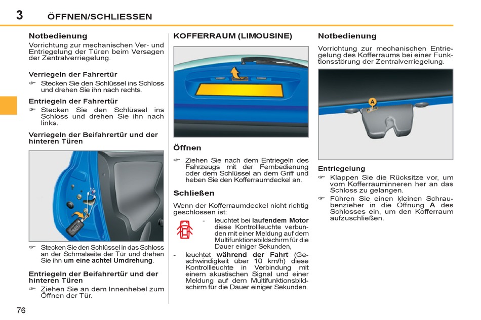Peugeot 207 Cc Dach Manuell Schließen Anleitung Kofferraum - PEUGEOT 207 Bedienungsanleitung [Seite 78] | ManualsLib