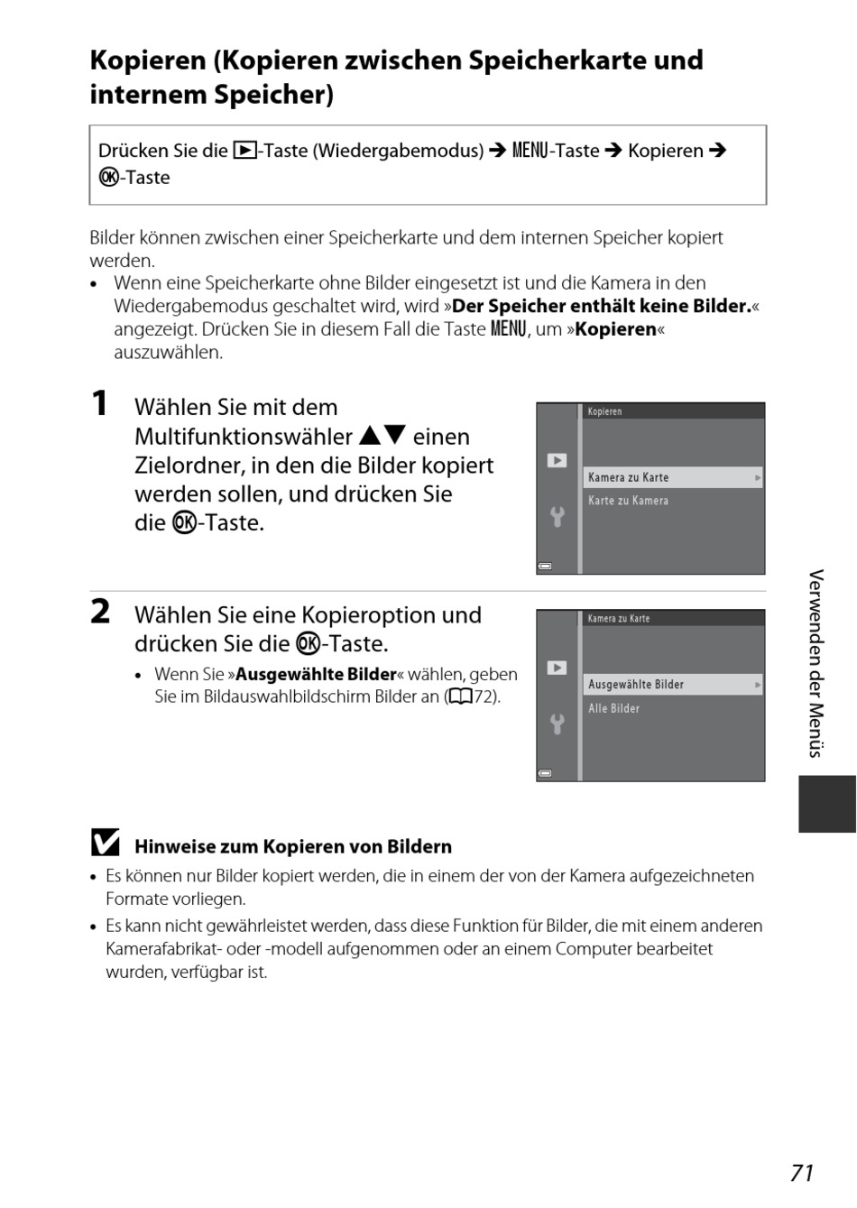 Kopieren (Kopieren Zwischen Speicherkarte Und Internem Speicher