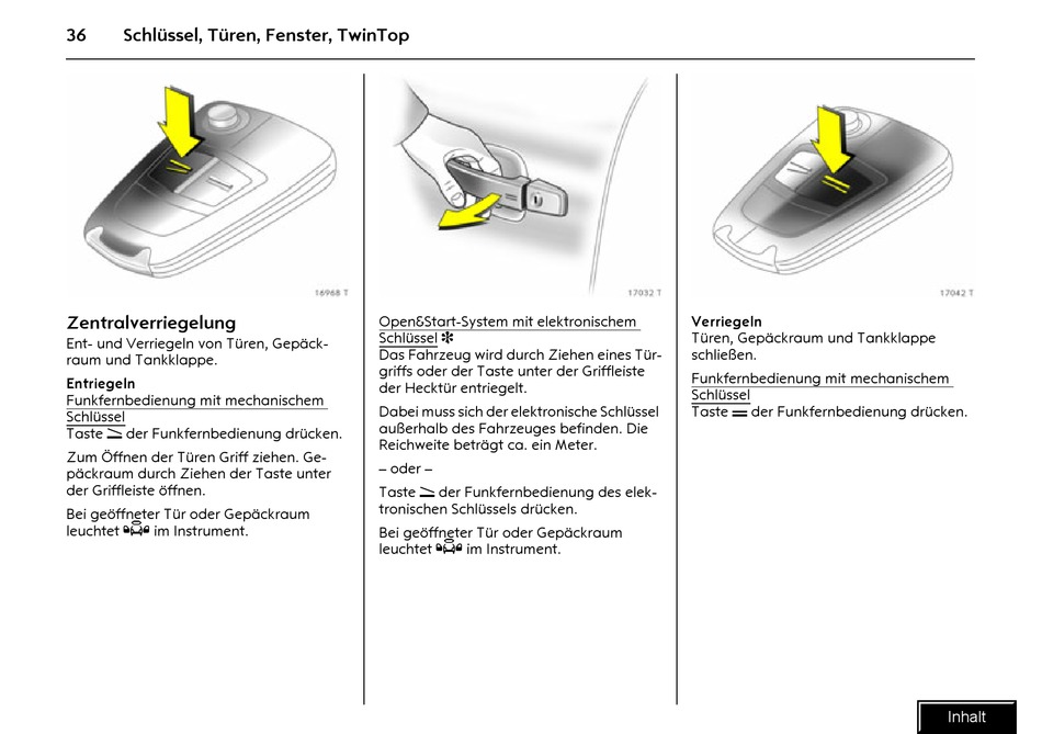 Zentralverriegelung - Opel Astra Betriebsanleitung [Seite 38] | ManualsLib