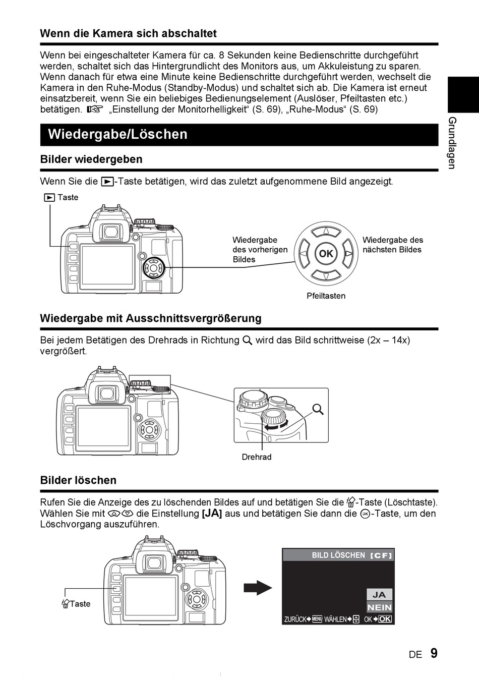 Wenn Die Kamera Sich Abschaltet; Wiedergabe Mit Ausschnittsvergrößerung