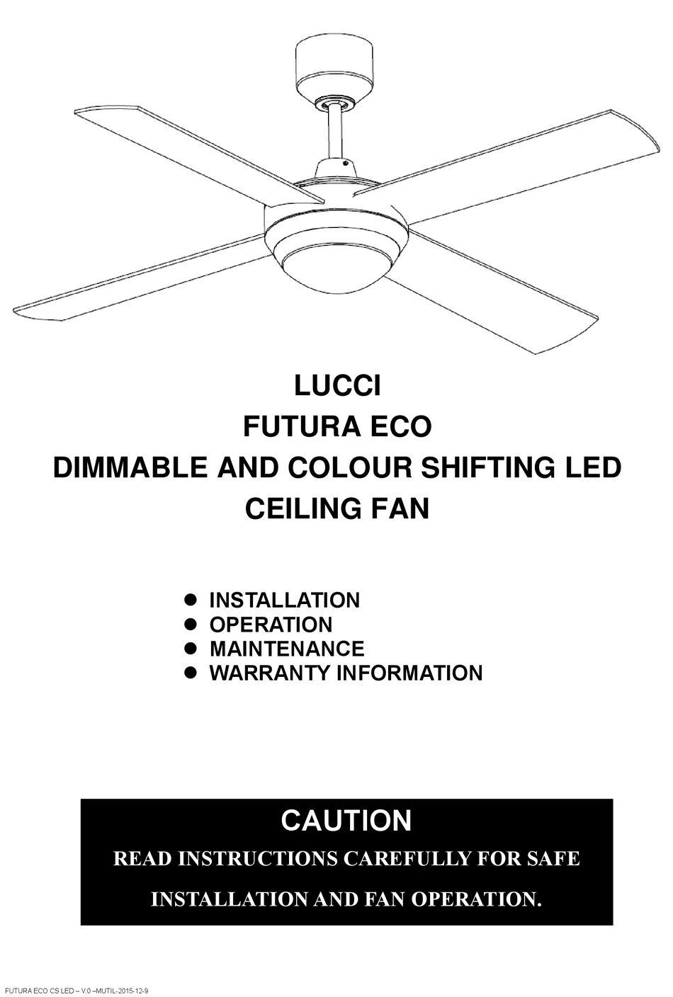Lucci Ceiling Fan Remote Control Manual Shelly Lighting