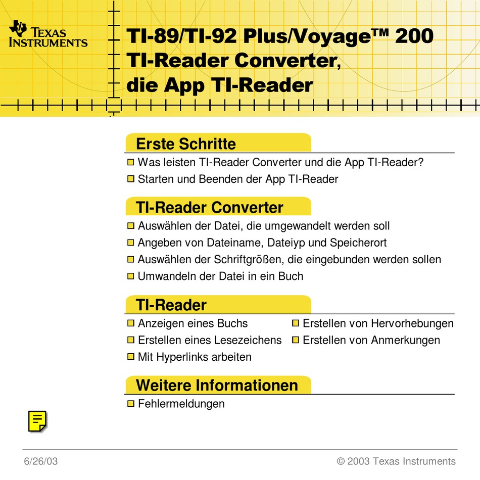 TEXAS INSTRUMENTS TI89 HANDBUCH PdfHerunterladen ManualsLib