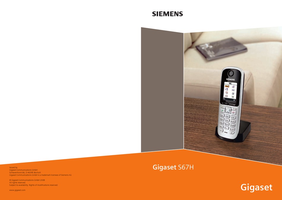 SIEMENS GIGASET S67H HANDBUCH Pdf-Herunterladen | ManualsLib