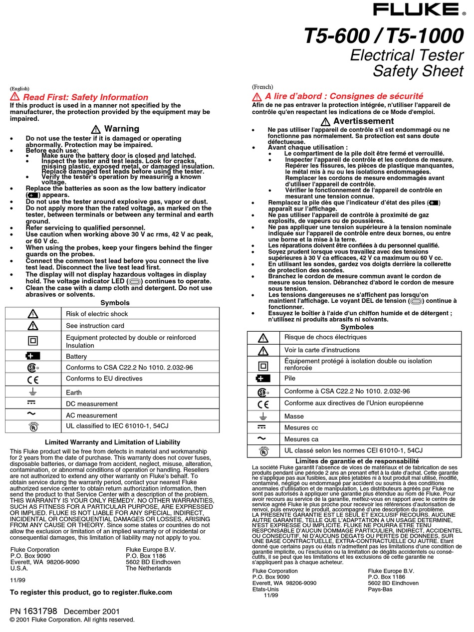 FLUKE T5-600 HANDBUCH Pdf-Herunterladen | ManualsLib