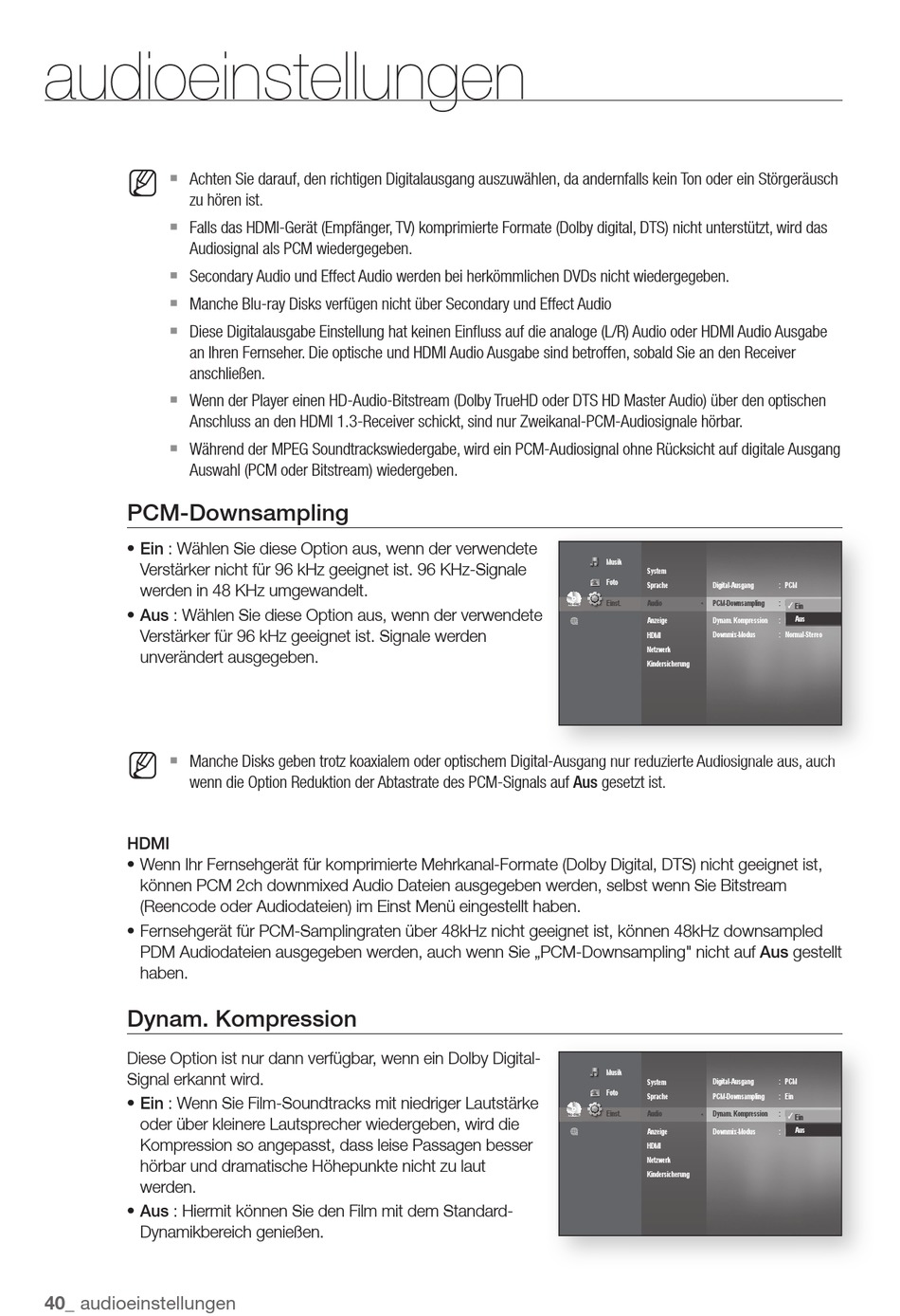 PcmDownsampling Samsung BDP4600 Benutzerhandbuch [Seite 40