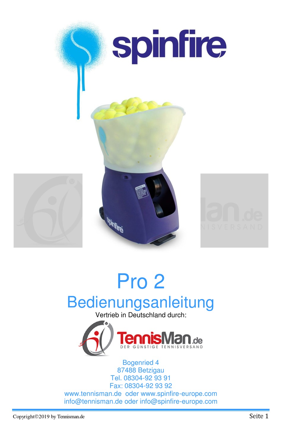 SPINFIRE PRO 2 BEDIENUNGSANLEITUNG PdfHerunterladen ManualsLib