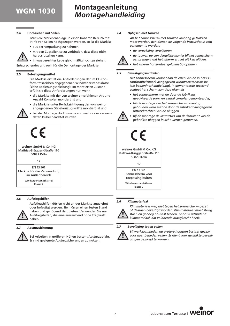 Hochziehen Mit Seilen; Befestigungsmittel; Aufstiegshilfen