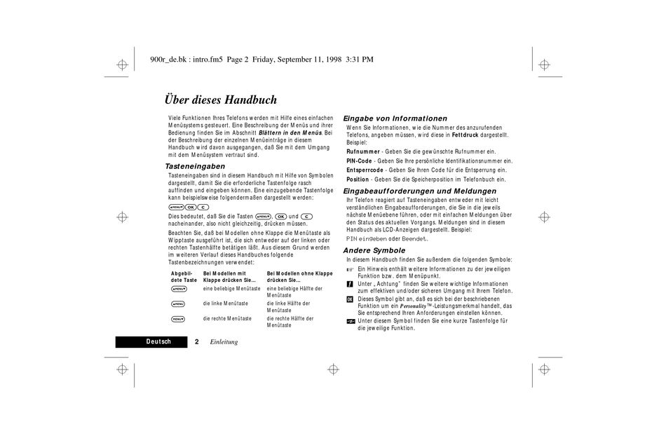 Tasteneingaben Eingabe Von Informationen Andere Symbole Motorola Serie