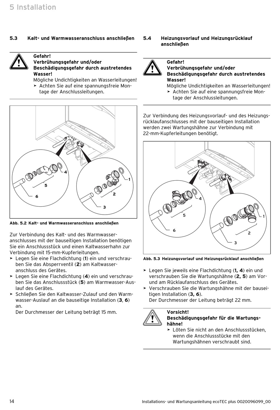 Din Norm Zur Lage Von Kalt Und Warmwasseranschluss Kalt- Und Warmwasseranschluss Anschließen; Heizungsvorlauf Und