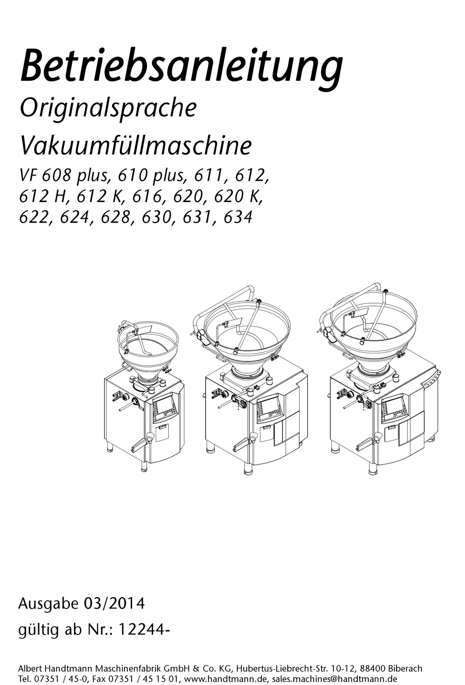 HANDTMANN VF 608 PLUS BETRIEBSANLEITUNG Pdf-Herunterladen | ManualsLib