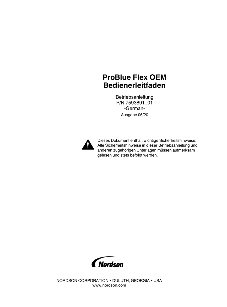 NORDSON PROBLUE FLEX BEDIENERLEITFADEN PdfHerunterladen ManualsLib