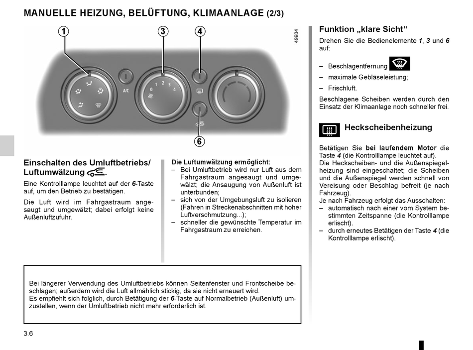 Heckscheibenheizung Dacia Sandero III Bedienungs Und