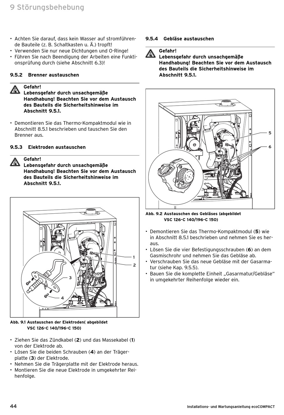 Brenner Austauschen; Elektroden Austauschen; Gebläse Austauschen ...