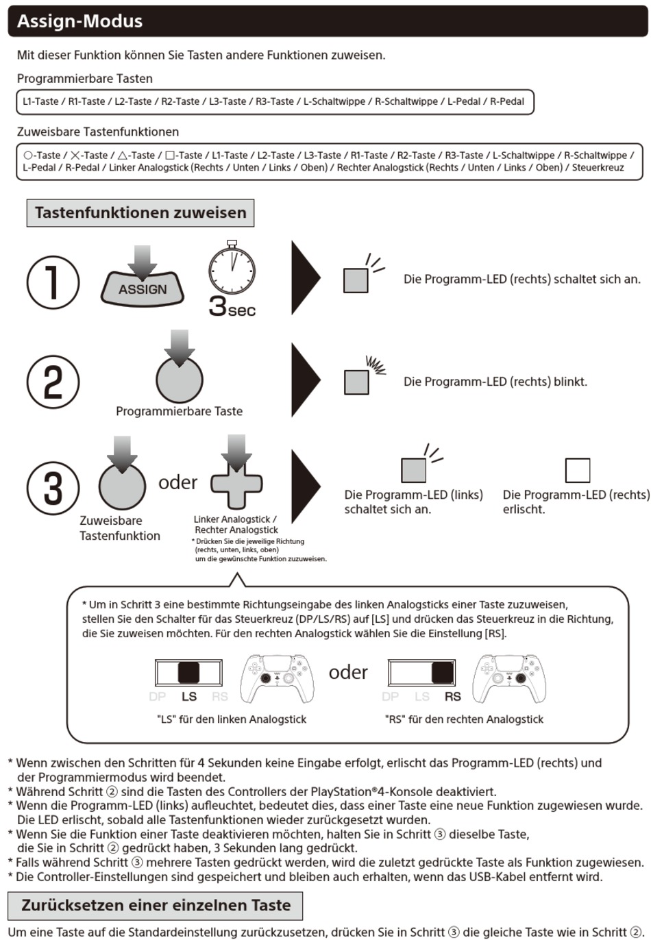 Tastenfunktionen Zuweisen; Zurücksetzen Einer Einzelnen Taste - HORI ...