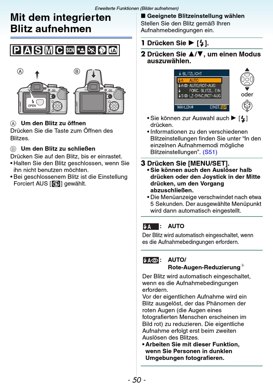 Mit Dem Integrierten Blitz Aufnehmen - Panasonic DMC-FZ18 ...