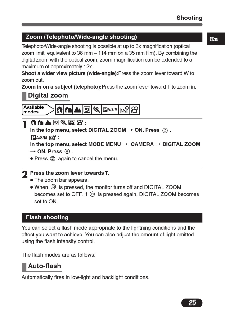 Digitalzoom Olympus Camedia C 50 ZOOM Anleitung [Seite 25] ManualsLib
