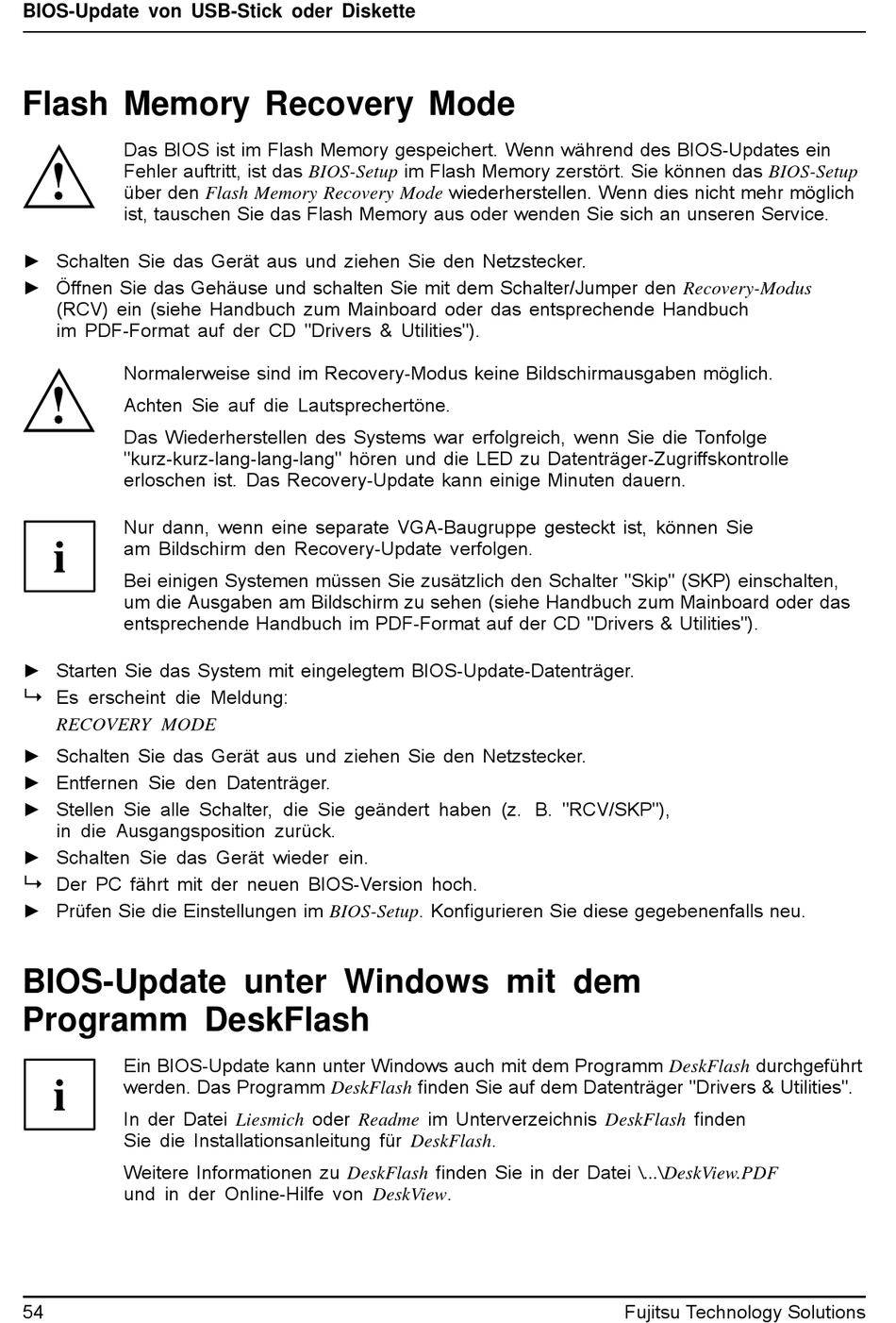 Flash Memory Recovery Mode; BiosUpdate Unter Windows Mit Dem Programm