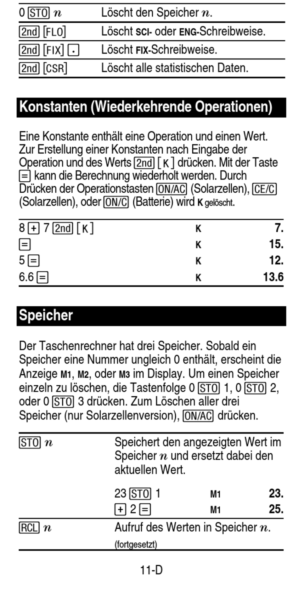 Konstanten wiederkehrende operationen speicher texas instruments