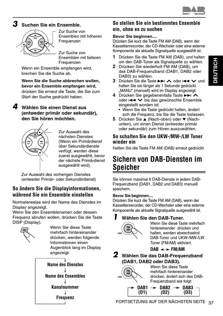 Sichern Von DabDiensten Im Speicher; So Ändern Sie Die