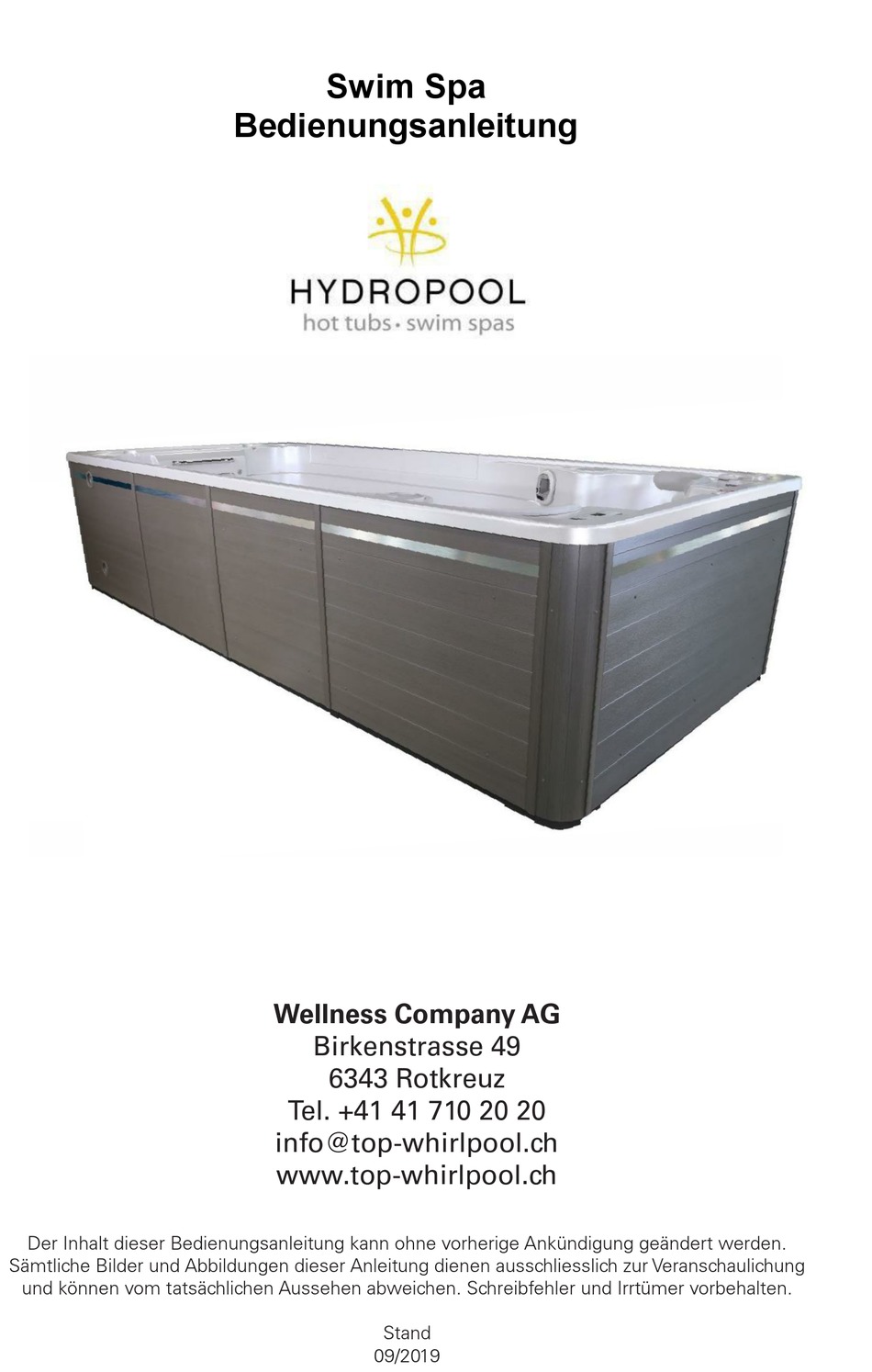 HYDROPOOL SWIM SPA BEDIENUNGSANLEITUNG Pdf-Herunterladen | ManualsLib