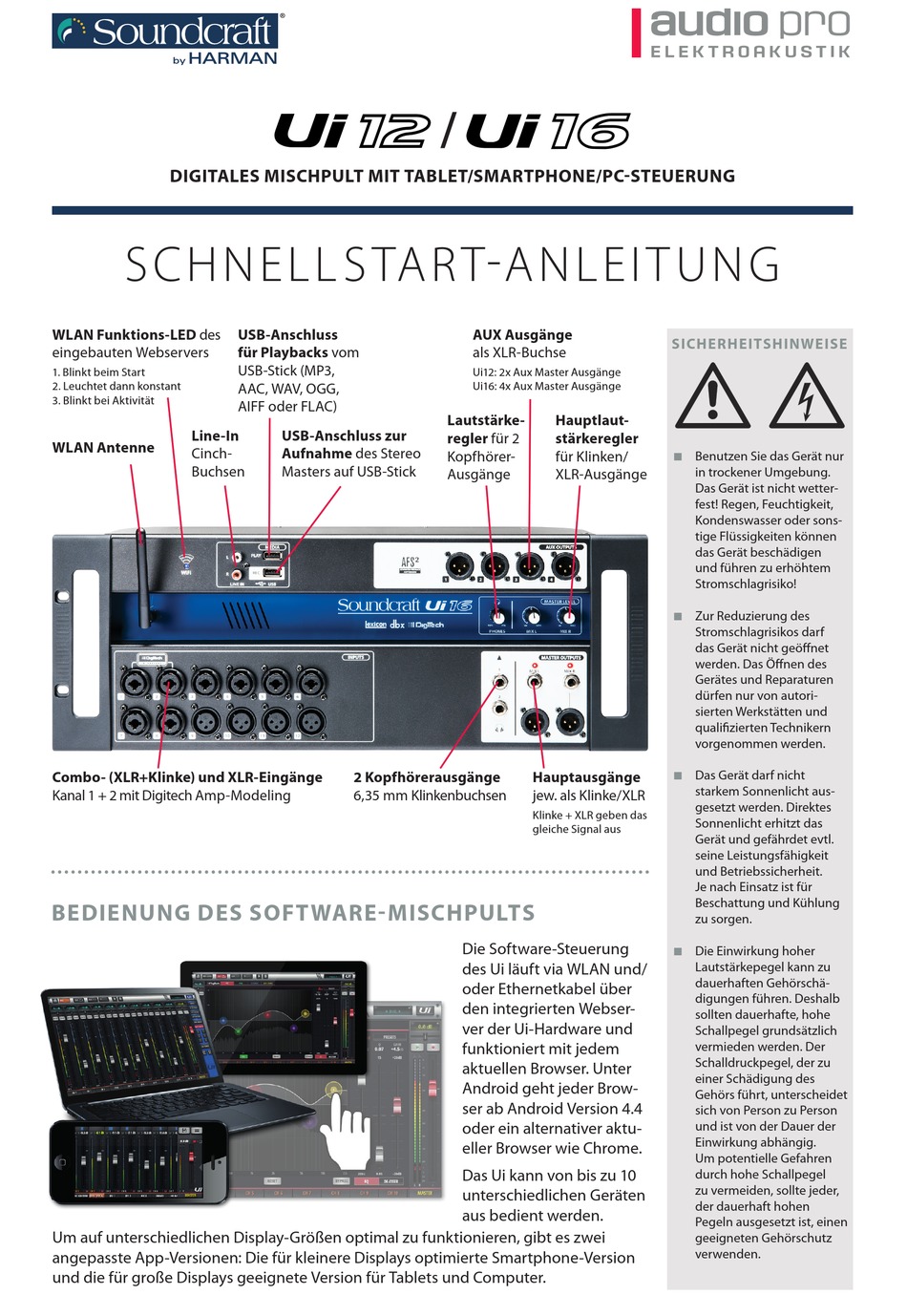 SOUNDCRAFT UI16 SCHNELLSTARTANLEITUNG PdfHerunterladen ManualsLib