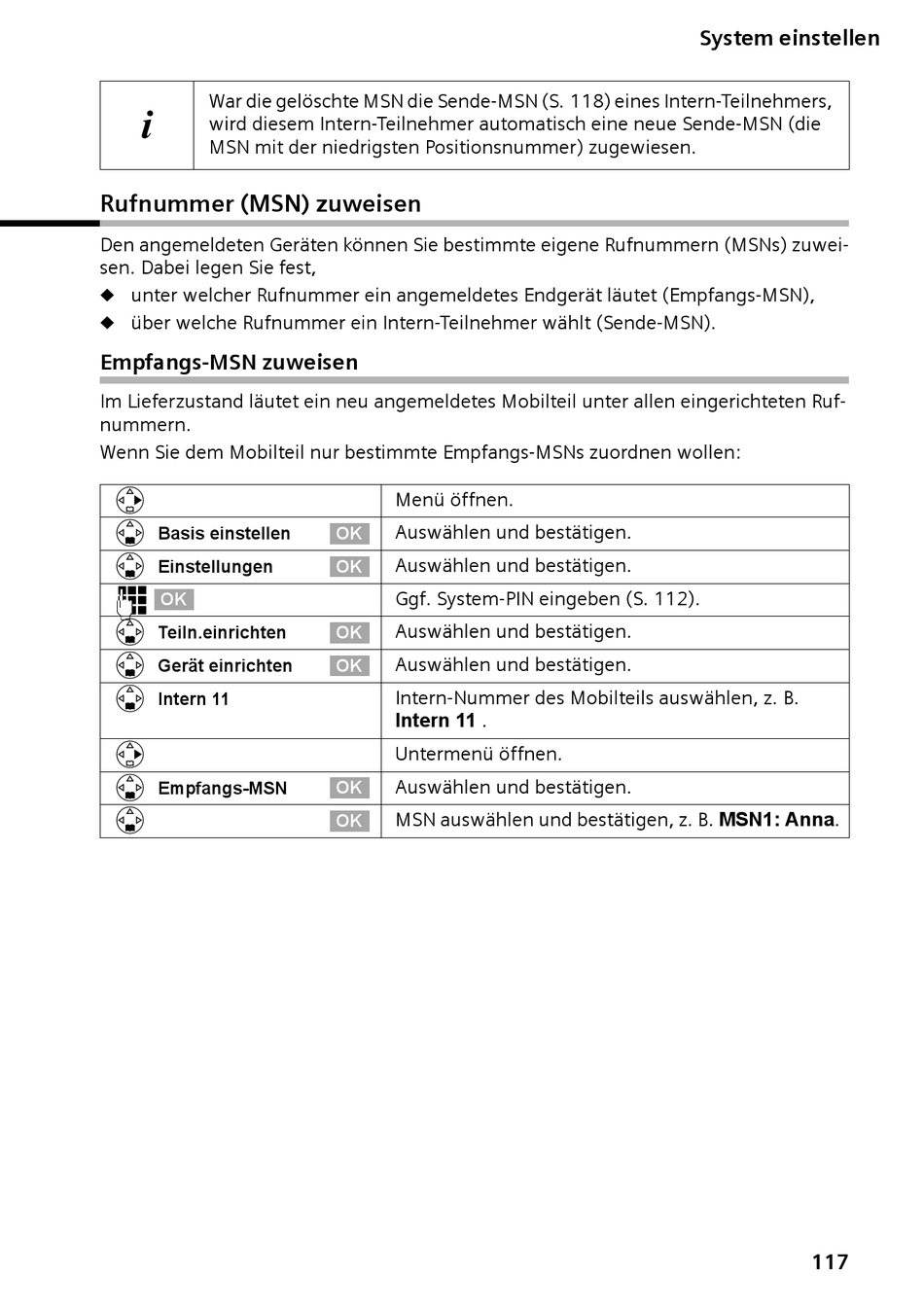 Rufnummer (Msn) Zuweisen - Siemens Gigaset Kurzanleitung [Seite 120 ...