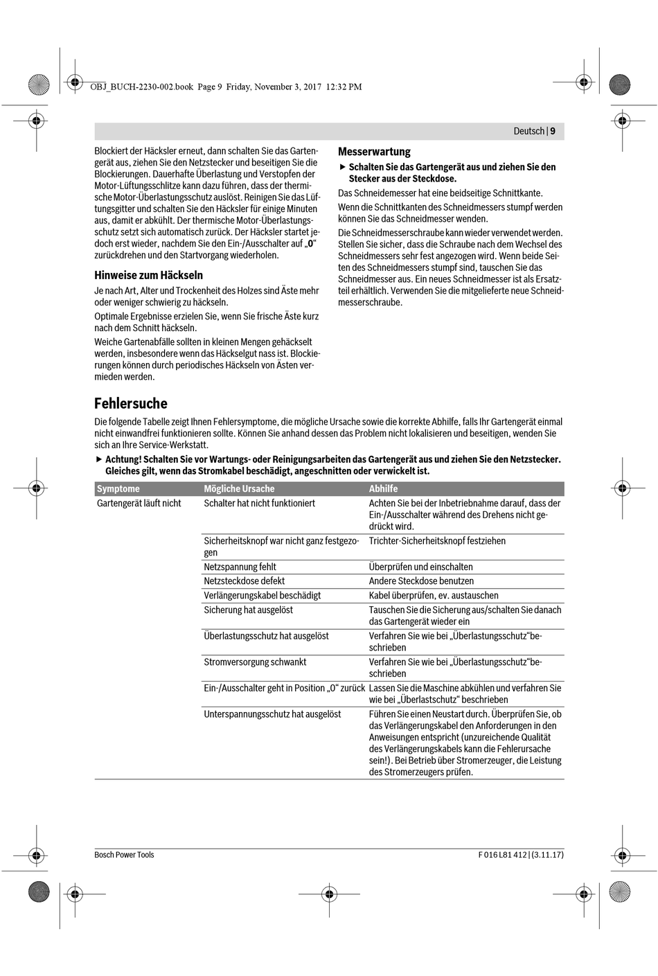 محض في أي وقت تواصل  Messerwartung - Bosch AXT Rapid 2200 Originalbetriebsanleitung [Seite 9] |  ManualsLib