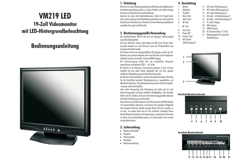 INDEXA VM219 LED BEDIENUNGSANLEITUNG Pdf-Herunterladen | ManualsLib