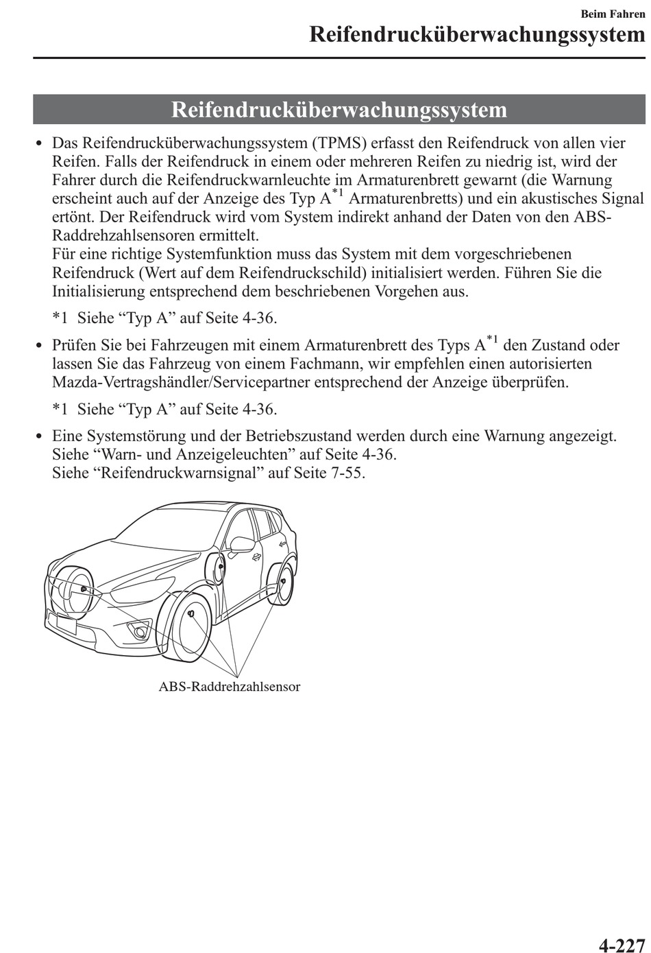 Reifendrucküberwachungssystem Mazda CX5 Betriebsanleitung [Seite 386] ManualsLib