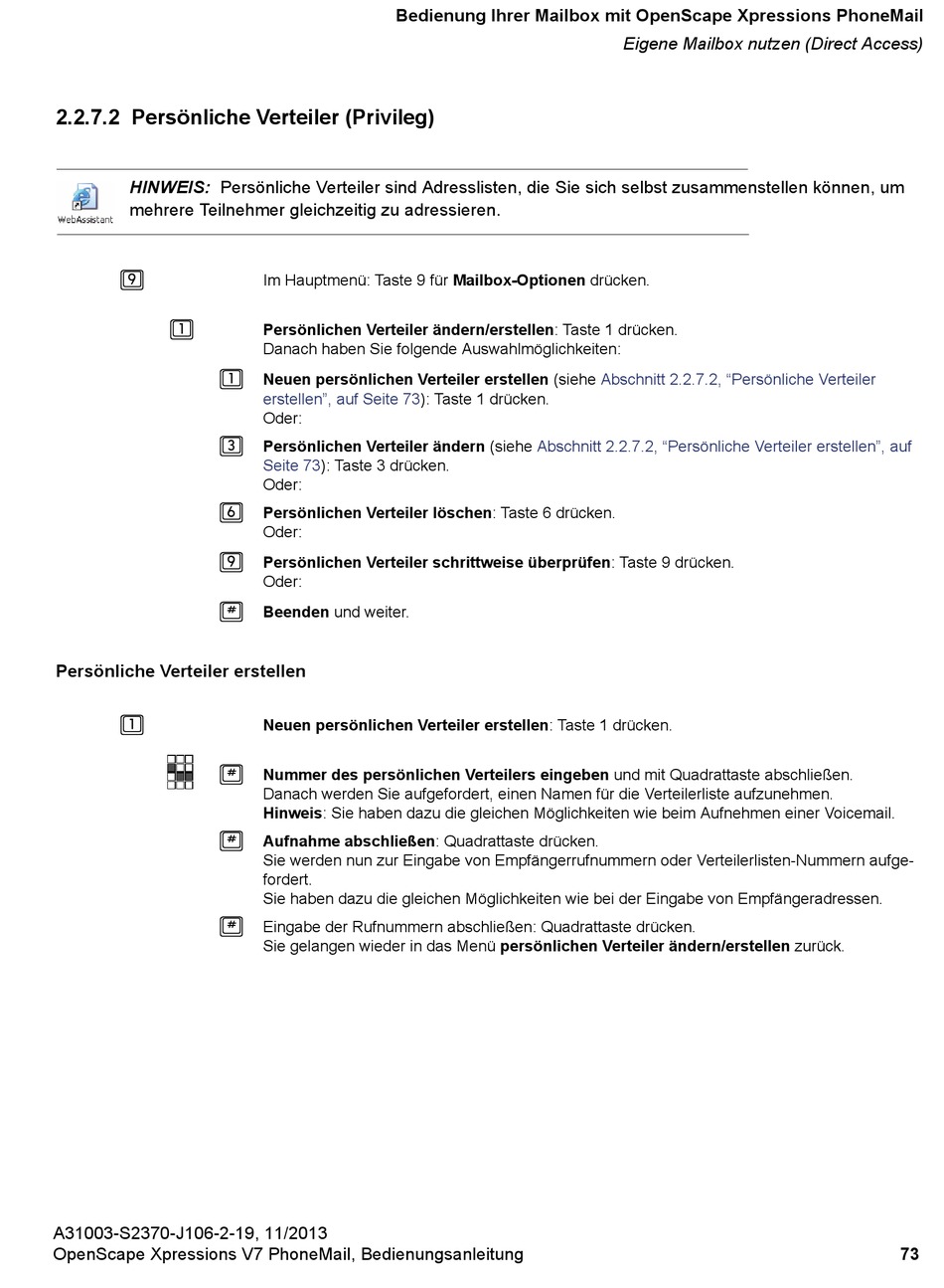 Persönliche Verteiler (Privileg); Persönliche Verteiler Erstellen