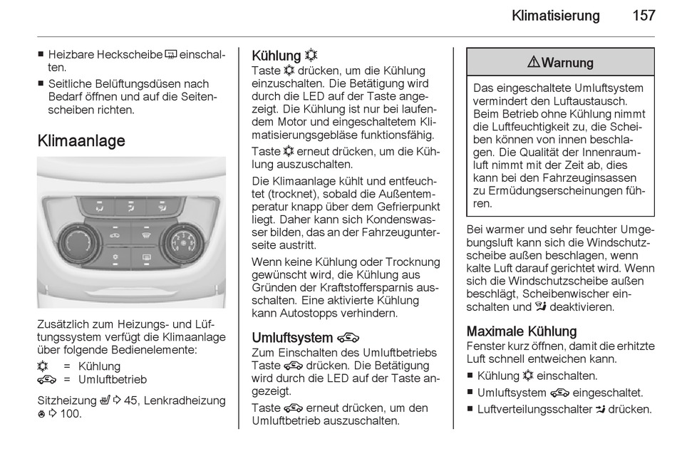 Maximale K Hlung Opel Zafira Tourer Betriebsanleitung Seite Manualslib