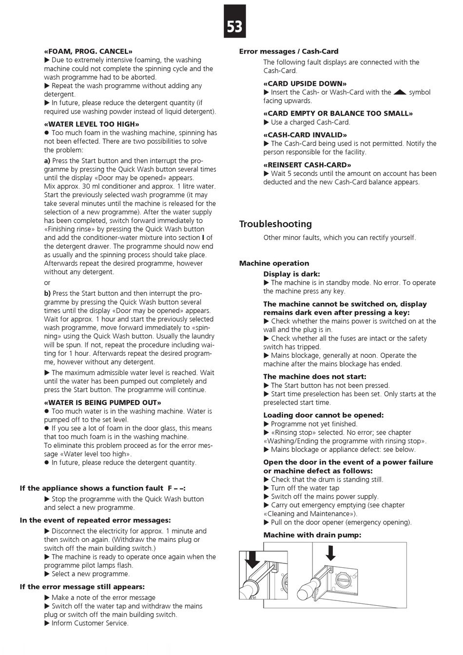 Error Messages On The Display; Troubleshooting Schulthess Spirit