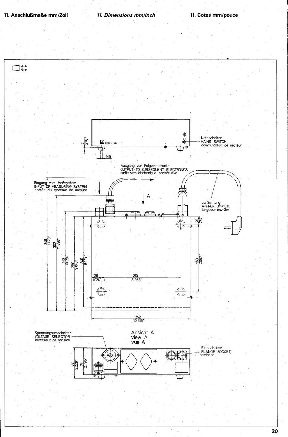 Anschluf5Maf5E HEIDENHAIN EXE 702 B Betriebsanleitung [Seite 20