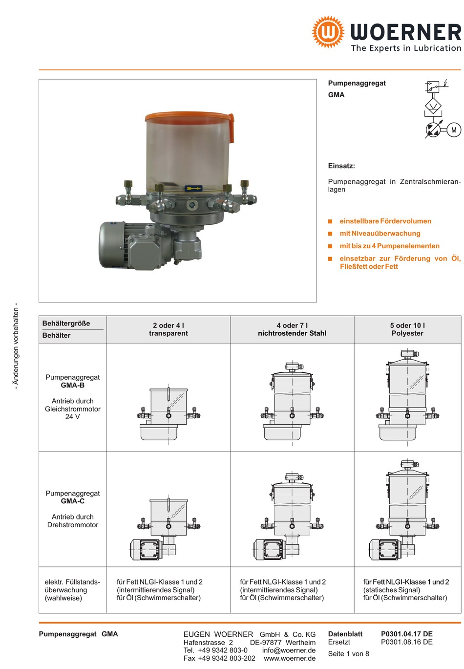 WOERNER GMA-B DATENBLATT Pdf-Herunterladen | ManualsLib